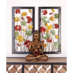 Metal Floral Wall Decor With Black Frame Set Of 2 - Olivia & May