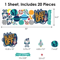 Big Dot Of Happiness Blast Off To Outer Space - Peel And Stick Nursery And Kids Room Vinyl Wall Art Stickers - Wall Decals - Set Of 20 -Wall Charm Deals Store GUEST 41cccf6f 748f 4395 ab38 c7d9d6e7e55b