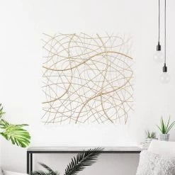 LuxenHome 26.4" Square Gold Abstract Metal Wall Decor -Wall Charm Deals Store GUEST 421e6283 ee61 48a3 a688 84bde22c8edc