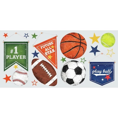 Sports Balls Peel And Stick Wall Decal - RoomMates 1 Sports Balls Peel And Stick Wall Decal - RoomMates
