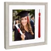 Americanflat 13x13 Graduation Frame With Tempered Shatter-resistant Glass - 2 Opening Mat Displays 8"x10" Diploma Or Certificate And Tassle - Available In A Variety Of Colors