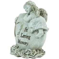 Northlight 6.5" Religious "In Loving Memory" Sleeping Angel Bereavement Outdoor Patio Garden Statue - Gray -Wall Charm Deals Store GUEST 43e42a30 9a5f 401c adcd 7df1325aa923