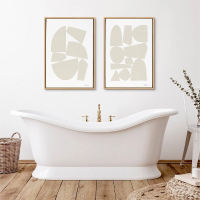 23" X 33" Sylvie Constructed I Neutral Framed Wall Canvas By Statement Goods Natural - Kate & Laurel All Things Decor 5 23" X 33" Sylvie Constructed I Neutral Framed Wall Canvas By Statement Goods Natural - Kate & Laurel All Things Decor - Image 5