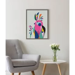 18" X 24" Sylvie Galah Framed Canvas Wall Art By Rachel Lee Gray - Kate And Laurel -Wall Charm Deals Store GUEST 44e0a5ea 27ea 4ba5 ad24 8408b291d088