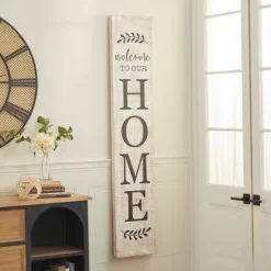 Wood Sign Home Wall Decor Beige - Olivia & May