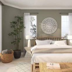 Wood Floral Handmade Intricately Carved Wall Decor With Mandala Design White - Olivia & May -Wall Charm Deals Store GUEST 466716aa 8e32 4218 a5c1 6b041a639137