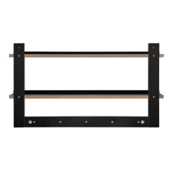 29" X 16" 2 Tier Ledge Wall Shelf Organizer With Five Hanging Hooks Black - Danya B. -Wall Charm Deals Store GUEST 479b5ca8 1d54 428d 9a93 83077ab0aacc