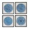 Wood Starburst Radial Plates Framed Wall Art With Black Frame Set Of 4 Blue - Olivia & May