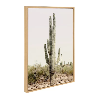 23" X 33" Sylvie Sunrise Cactus Framed Canvas By Amy Peterson Natural - Kate & Laurel All Things Decor 1 23" X 33" Sylvie Sunrise Cactus Framed Canvas By Amy Peterson Natural - Kate & Laurel All Things Decor
