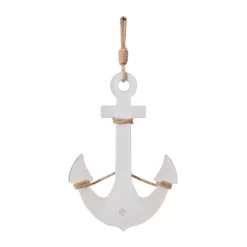 Wooden Anchor Wall Decor With Hanging Rope White - Olivia & May -Wall Charm Deals Store GUEST 4e0f531f 20a5 444c 9711 7946dcfa3f28