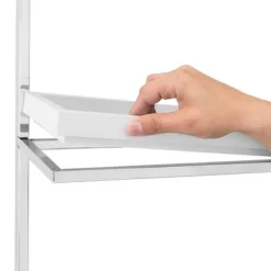 10.5" X 16" 3 Tier Wall Shelving Unit With Towel Rack And Trays Chrome/White - Danya B. -Wall Charm Deals Store GUEST 528c8423 e525 44c7 921f 78f9198fd25b