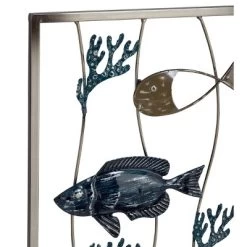 Set Of 2 Metal Fish Wall Decors Blue - Olivia & May