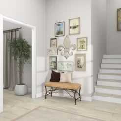 Metal Fleur De Lis Wall Decor With Distressing White - Olivia & May