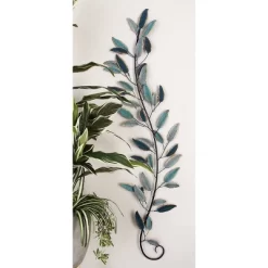 Metal Leaf Wall Decor Set Of 2 Turquoise - Olivia & May