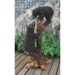 Design Toscano Climbing Cubs Black Bear Statue - Black
