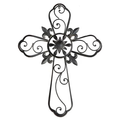 Metal Cross Scroll Wall Decor Brown - Olivia & May 7 Metal Cross Scroll Wall Decor Brown - Olivia & May - Image 7