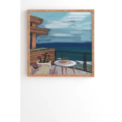 Cortneyherron Little Beach House Bamboo Framed Wall Canvas Blue - Deny Designs -Wall Charm Deals Store GUEST 552908a2 535b 4cd9 9a2b ed5d92a847db