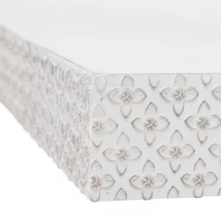 Small Embossed Wood Floating Decorative Wall Shelf White - American Art Decor -Wall Charm Deals Store GUEST 5625bd67 d18e 4d83 8644 6d407b56f919