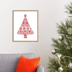 16" X 20" Nordic Holiday Christmas Tree By Beth Grove Framed Canvas Wall Art - Amanti Art -Wall Charm Deals Store GUEST 581422d8 707d 4fc1 a470 cdf0be47469e
