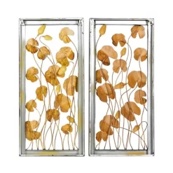 Metal Floral Wall Decor With Black Frame Set Of 2 - Olivia & May -Wall Charm Deals Store GUEST 5856d4eb 936c 4c1d a159 c186e96bd3ab