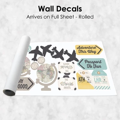 Big Dot Of Happiness World Awaits - Peel And Stick Map Vinyl Wall Art Stickers - Wall Decals - Set Of 20 4 Big Dot Of Happiness World Awaits - Peel And Stick Map Vinyl Wall Art Stickers - Wall Decals - Set Of 20 - Image 4