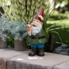 12" Polyresin Garden Gnome With Mushroom - Alpine Corporation