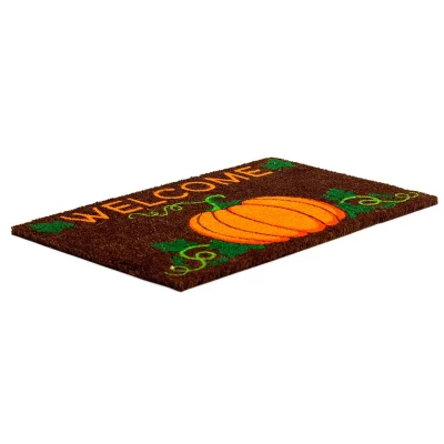 1'4" X 2'4" Welcome Pumpkin Indoor/Outdoor Coir Doormat Brown/Orange/Green - Entryways 1 1'4" X 2'4" Welcome Pumpkin Indoor/Outdoor Coir Doormat Brown/Orange/Green - Entryways