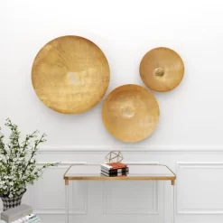 Set Of 3 Metal Plate Large Metallic Disk Wall Decors - Olivia & May -Wall Charm Deals Store GUEST 5af78108 3d7b 4949 89a6 aad08019e013