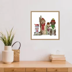 16" X 16" Christmas Dogs Winter Sports Fans By Fab Funky Framed Canvas Wall Art - Amanti Art -Wall Charm Deals Store GUEST 5b81a8f6 c882 4ea3 a4cb 6301c2ef7a78