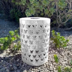 Disney 17" Mickey Mouse Solar Power Ceramic Garden Stool White -Wall Charm Deals Store GUEST 5e6949bc e0d8 4d28 9895 d93bde379595