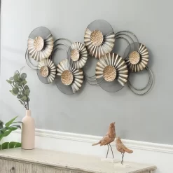 LuxenHome 47" W Distressed Metal Modern Flower Wall Decor -Wall Charm Deals Store GUEST 5ea4635b 0bac 4827 ad9b 7fbd5743a905