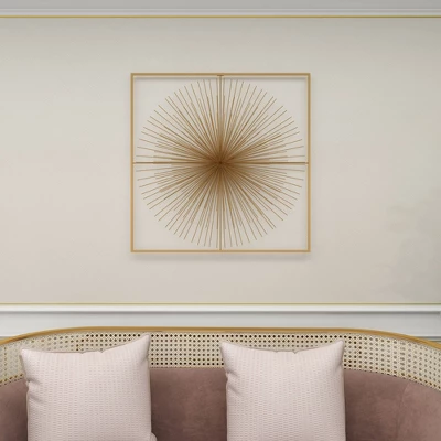 Metal Starburst Handmade Large 3D Wall Decor With Gold Frame Gold - CosmoLiving By Cosmopolitan 11 Metal Starburst Handmade Large 3D Wall Decor With Gold Frame Gold - CosmoLiving By Cosmopolitan - Image 11
