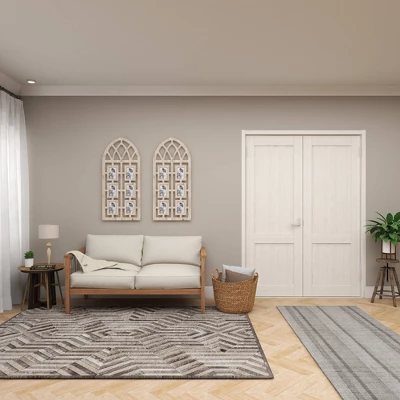 Wood 6 Slot Wall Photo Frame With Window Arch Shape Light Brown - Olivia & May 9 Wood 6 Slot Wall Photo Frame With Window Arch Shape Light Brown - Olivia & May - Image 9