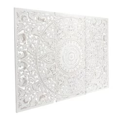 Set Of 3 Wooden Floral Handmade Intricately Carved Wall Decors With Mandala Design White - Olivia & May -Wall Charm Deals Store GUEST 607a8066 d918 4570 9a6a 902d1a0fcef1