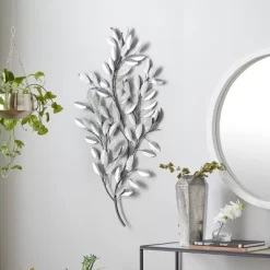 Metal Leaf Metallic Wall Decor With Stem - Olivia & May