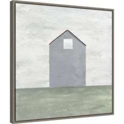 22" X 22" Rural Barn Simplicity III By Courtney Prahl Framed Canvas Wall Art Gray Wash - Amanti Art