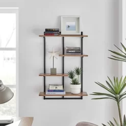 34.5" X 23.6" Rhodes 4 Tier Modern Floating Windowsill Wall Shelf Unit - Danya B.