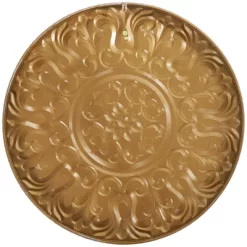 Metal Floral Wall Decor With Embossed Details Gold - Olivia & May