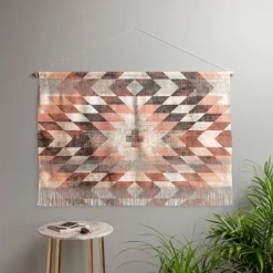 47" X 32" Large Holli Zollinger Native Coral Diamond Fiber Wall Hanging - Deny Designs
