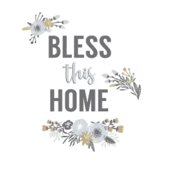 Bless This Home Floral Quote Peel And Stick Wall Decal - RoomMates -Wall Charm Deals Store GUEST 63abcd85 f03c 41b4 b1f6 91fdacdfc62e