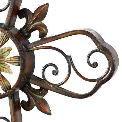Metal Cross Scroll Wall Decor Brown - Olivia & May 5 Metal Cross Scroll Wall Decor Brown - Olivia & May - Image 5