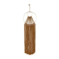 38" X 10" Fabric Macrame Intricately Weaved Wall Decor With Beaded Fringe Tassels Brown - Olivia & May -Wall Charm Deals Store GUEST 6886e7e3 11ac 46f1 8329 f911af991529