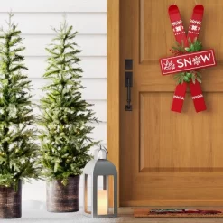 Metal Skis 'Let It Snow' Wall Décor Red/White - Wondershop™