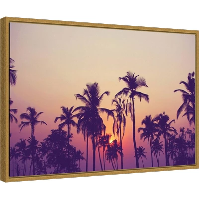 23" X 16" Palm Sky 1 By Design Fabrikken Framed Canvas Wall Art - Amanti Art 1 23" X 16" Palm Sky 1 By Design Fabrikken Framed Canvas Wall Art - Amanti Art