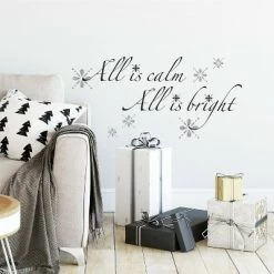 All Is Calm All Is Bright Glitter Quote Peel And Stick Wall Decal - RoomMates