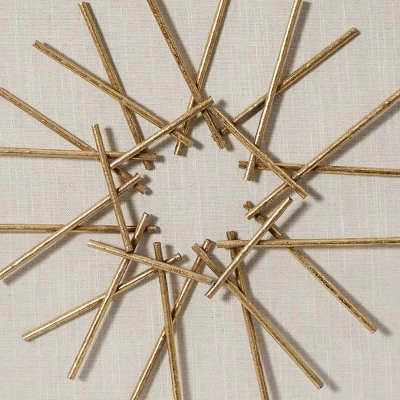 Wood Geometric Sticks Wall Decor Set Of 3 Gold - Olivia & May 2 Wood Geometric Sticks Wall Decor Set Of 3 Gold - Olivia & May - Image 2