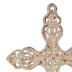 13" X 8.6" Decorative Distressed Cast Iron Wall Cross Worn White - Stonebriar Collection -Wall Charm Deals Store GUEST 6c923663 5f9a 48f9 8365 e1abc74f586f