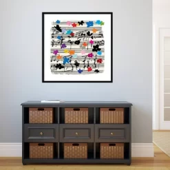 33" X 33" Floral Music Notes By Jenny Frean Wood Framed Wall Art Print - Amanti Art -Wall Charm Deals Store GUEST 6cc08156 f090 40a4 bafc 058b1161fbe7