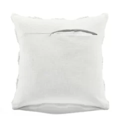 20"x20" Oversize Tufted Diagonal Family-Friendly Square Throw Pillow Cover White - Lush Décor