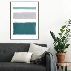 22" X 30" Painted Weaving IV Blue Green By Piper Rhue Framed Canvas Wall Art Gray Wash - Amanti Art -Wall Charm Deals Store GUEST 6cdd5899 4b1a 4d5d baf2 41985810c17d